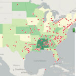 Geo-located Tweets using racist language, mapped by state and exact location. Click for larger image