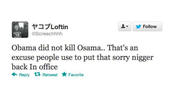 Racist Tweets in Response to President Obama's Re-election