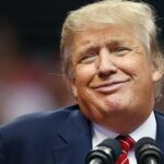 Donald Trump at a press conference