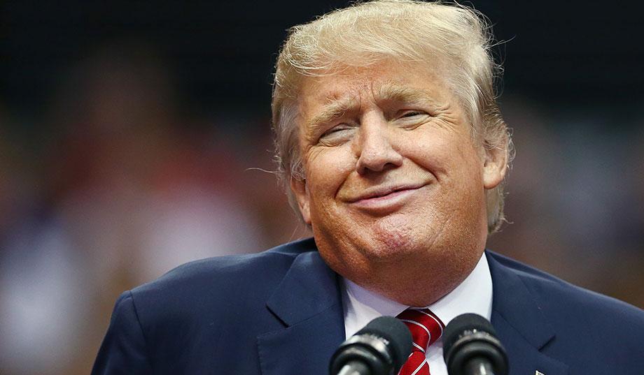 Donald Trump at a press conference