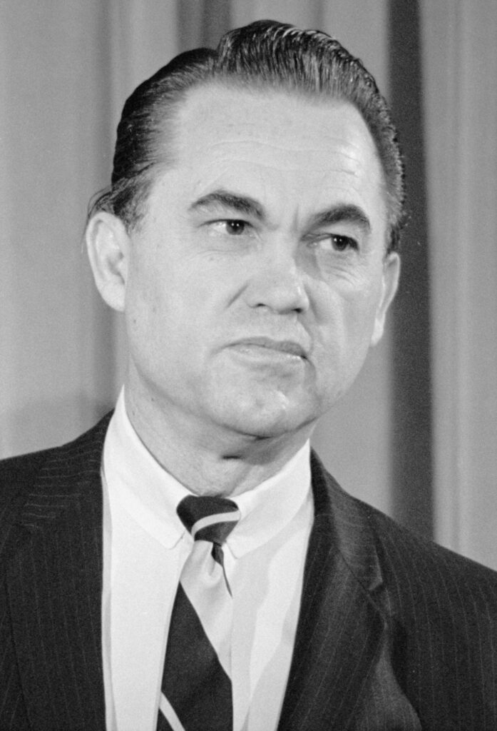 George Wallace at a news conference announcing his 1968 third-party presidential candidacy