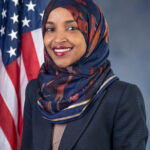 Official 116th Congress portrait of Rep. Ilhan Omar of Minnesota, a naturalized citizen born in Mogadishu, Somalia.