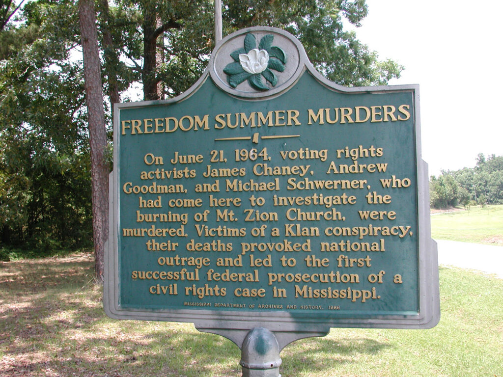 Mississippi state historical marker for Mt. Zion Methodist Church in Neshoba County