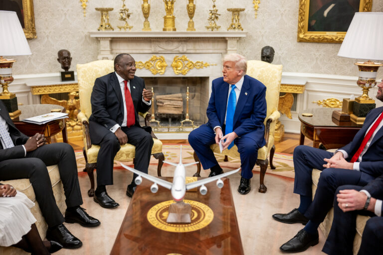 President Trump meeting President Cyril Ramaphosa of South Africa in the Oval Office